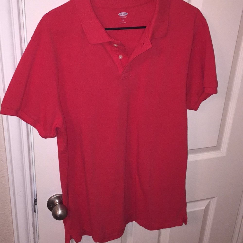 Old Navy Red Button-Down Collard Shirt